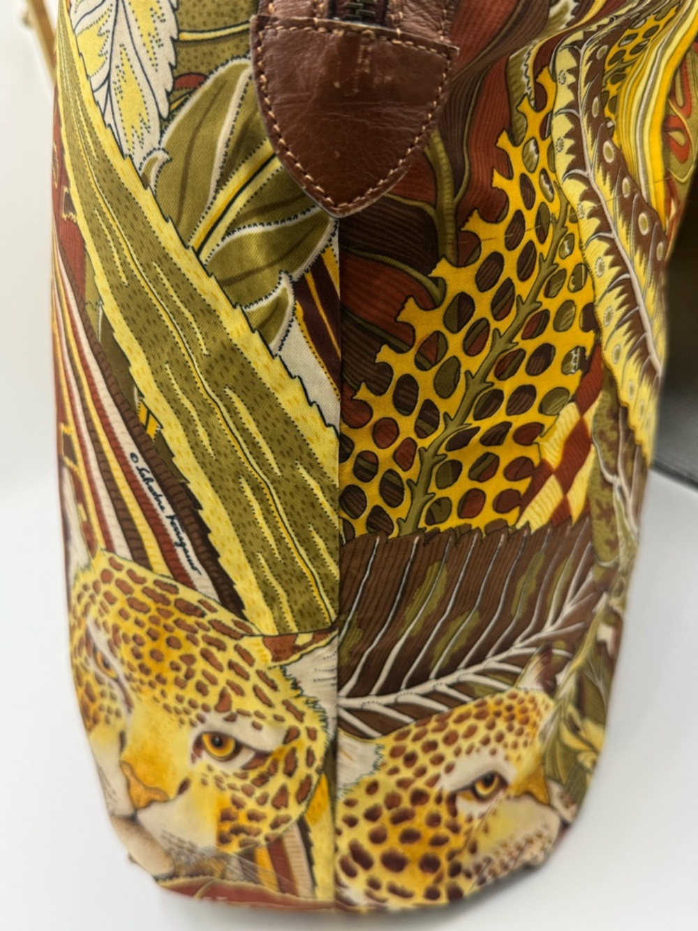 Salvatore Ferragamo Jungle Print / Leopard Print Travel Bag - Picture 6 of 15